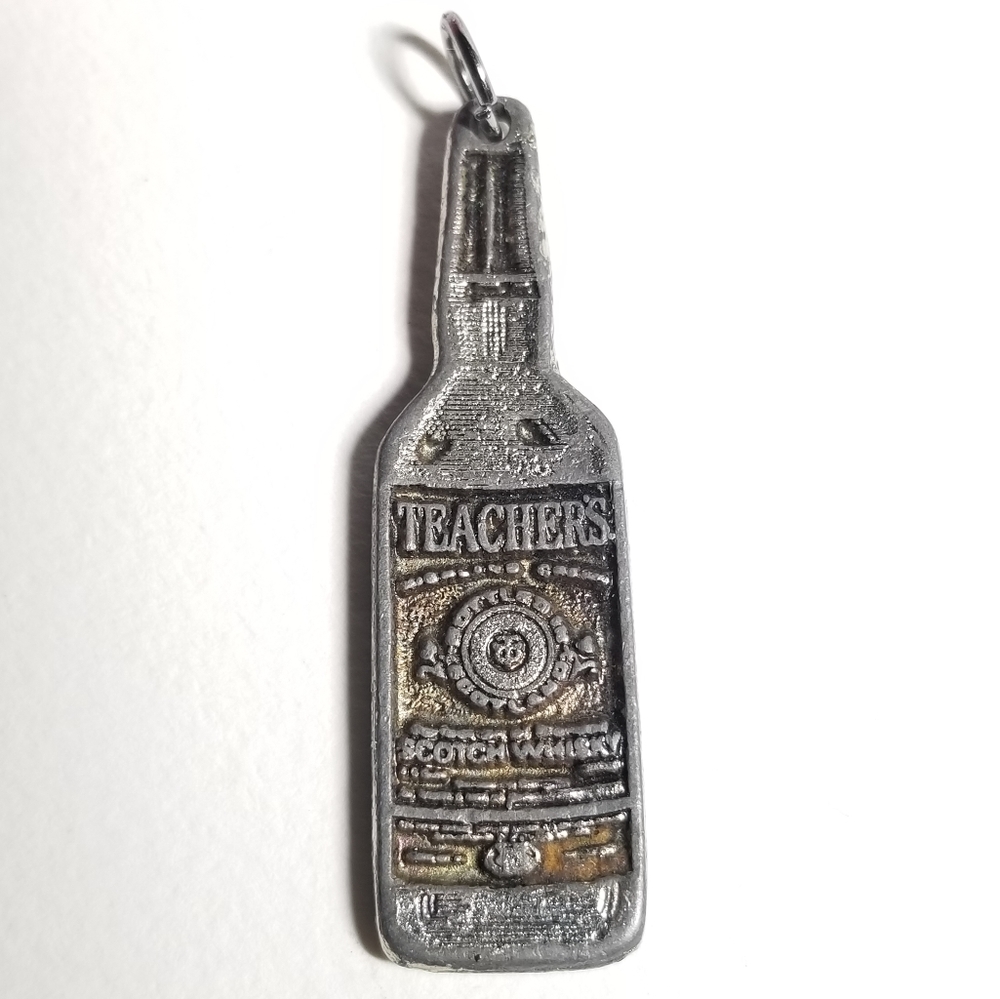 Teachers Scotch Whisky charm pendant silver tone MG auto